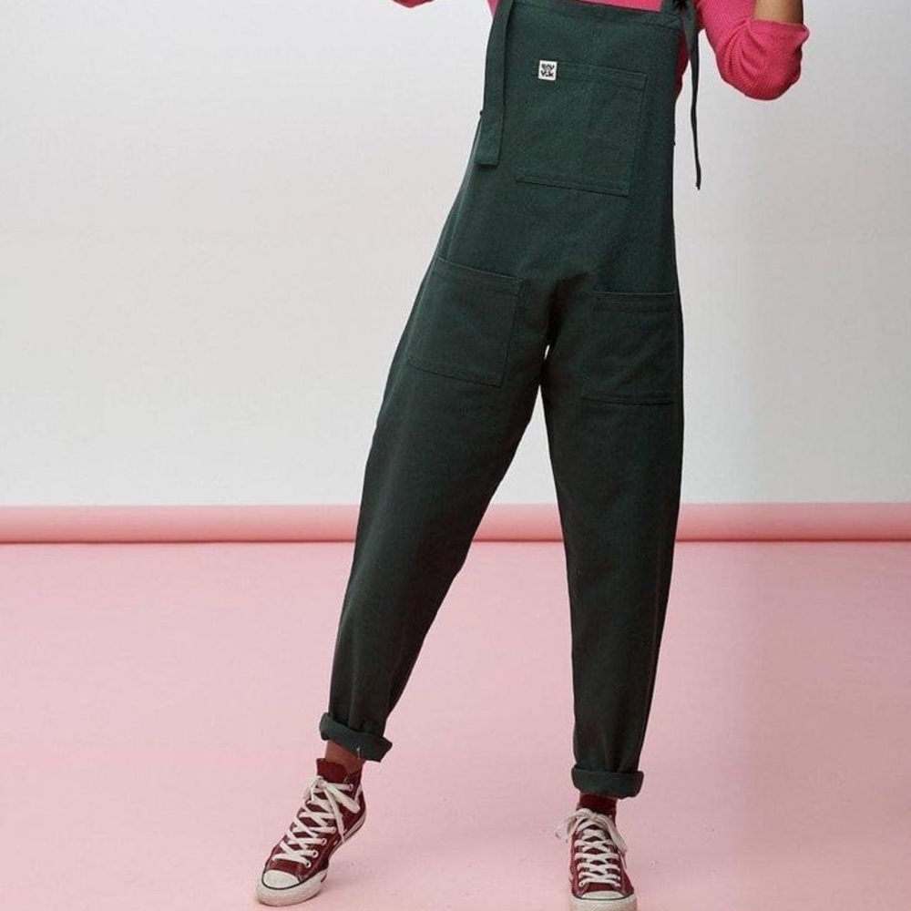 NWT Lucy&Yak Atlas Organic Heavy Cotton Twill Dungarees / Overalls in Posy XL